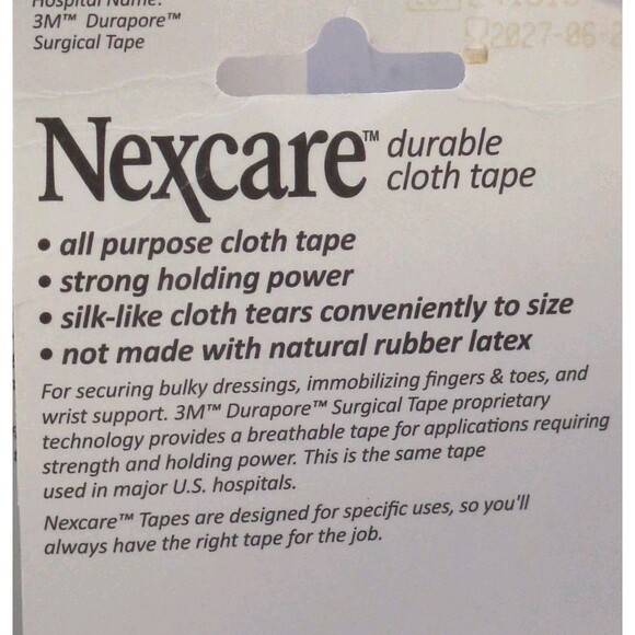(2 Packs) Nexcare Durable Cloth Tape, 1 in x 10 yd, 2 Count NEW - Picture 5 of 8